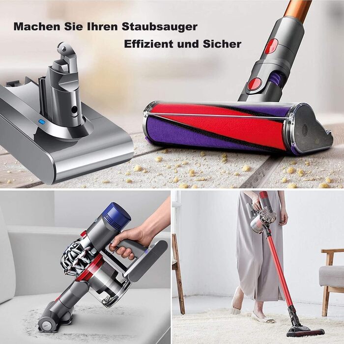 Акумулятор Dyson V7 SV11: Замінний акумулятор для пилососів Dyson Animal, Motorhead, Trigger, Fluffy (229687) з LED дисплеєм + 2 фільтри, викрутка, гвинти, блокування кнопки (Сірий)