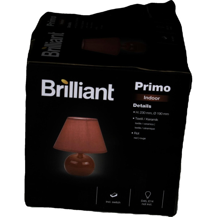 Настільна лампа Brilliant Primo червона, арт. 61047/01