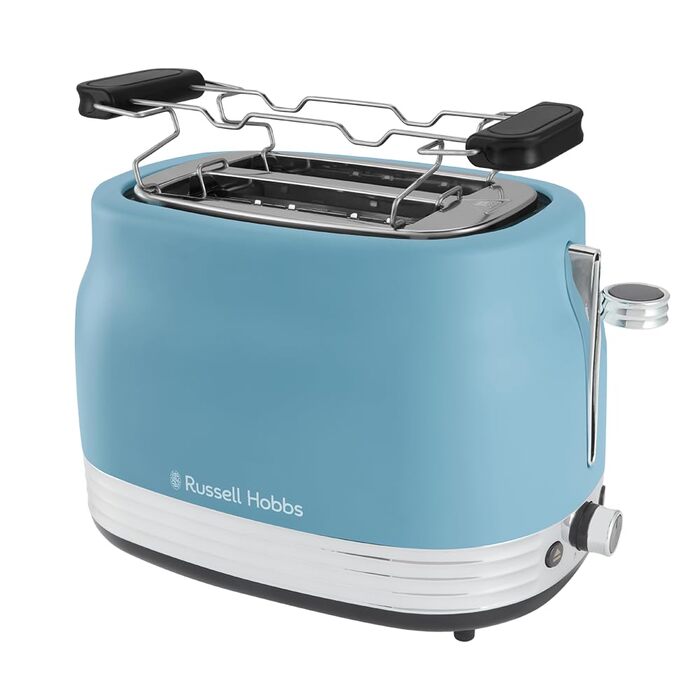 Тостер Russell Hobbs Hanley на 2 тости, блакитний (6 режимів, широкі слоти, розморожування, підігрів, підйом тостів)