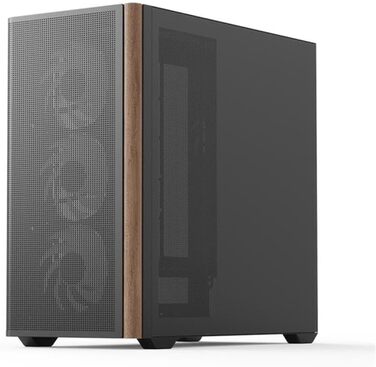 Корпус для ПК AeroCool D301A, ігровий Mid-Tower, оптимізований повітряний потік, дерев'яна Mesh-панель, 4 RGB-вентилятори, USB Type-C, сумісний з ASUS/MSI M-ATX, чорний
