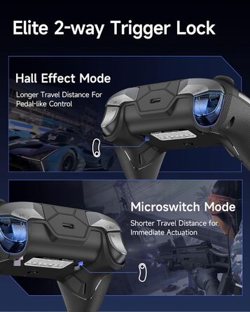 Ігровий бездротовий контролер EasySMX D10 для PC, Switch, Android з док-станцією, TMR-джойстиками, 2-в-1 тригерами та RGB-підсвіткою, 1000Hz Polling, чорний