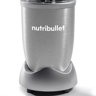 Смузі-мейкер Nutribullet Pro 900 Вт, електричний, 700 мл, компактний, сріблястий, легке очищення