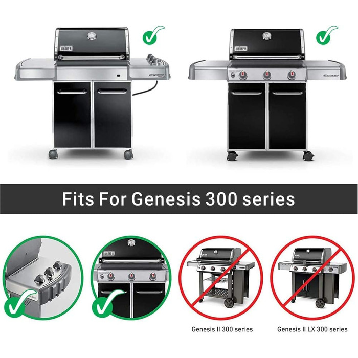 Onlyfire GCG-8506 решітка для гриля з нержавіючої сталі, сумісна з Weber Spirit/Genesis E та S, 49,5x32,4 см, 2 шт.