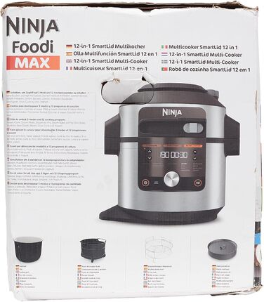 Мультиварка Ninja Foodi MAX 12-в-1 з SmartLid, 7,5 л, тиск, аерофритюр, повільне приготування, нержавіюча сталь, модель OL650EU