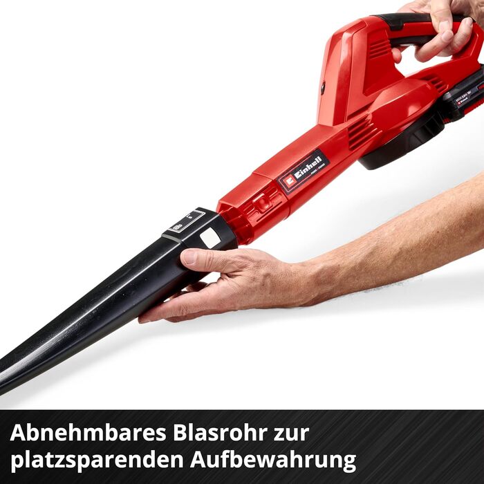 Акумуляторний повітродув Einhell GC-CL 18 Li E Kit Power X-Change (18 В, 210 км/год, регулювання швидкості, Softgrip, акумулятор 2.0 Ач + зарядний пристрій)