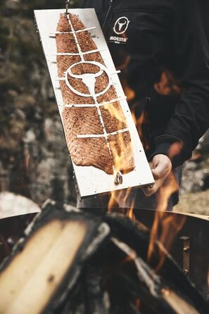 Дошка для приготування лосося MOESTA-BBQ XXL з нержавіючої сталі, FlameBoard, поворотна, для лосося до 60 см