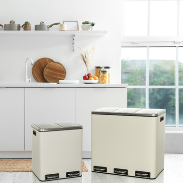 Збирач відходів / Система сортування відходів CLEAN IX 30L (2x15L) Сталь бежева hjh ОФІС