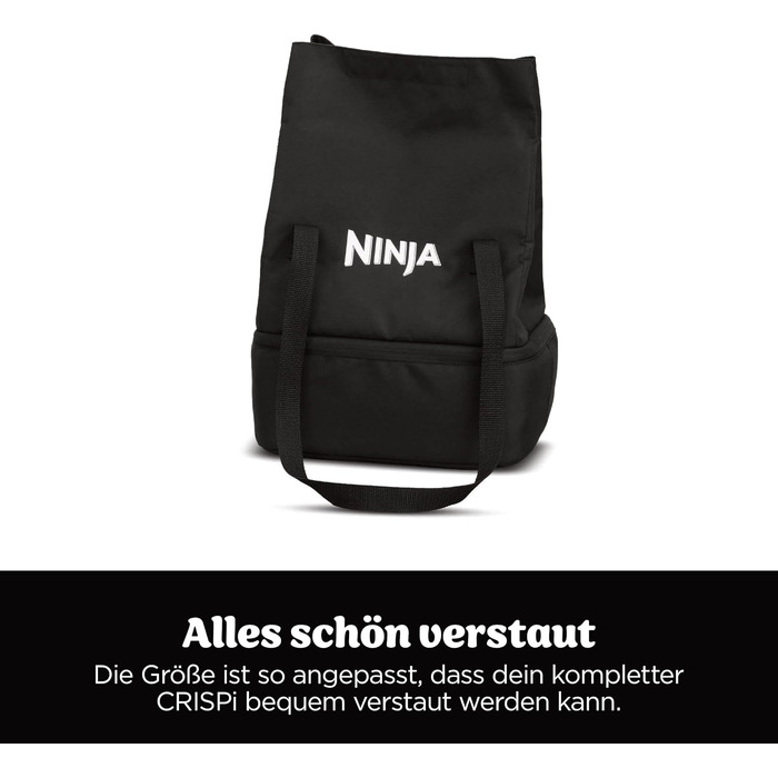 Портативна аерофритюрниця Ninja CRISPi 4-в-1 з сумкою для перенесення, 1700 Вт, 3.8 л та 1.4 л, біла (FN102EU)