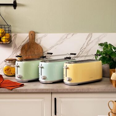 Тостер Cecotec Toast&Taste 1600 Retro Double Green на 4 тости, нержавіюча сталь, 1630 Вт