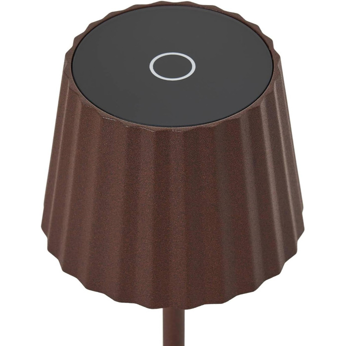 Lindby LED акумуляторна настільна лампа з димером, бездротова, з датчиком дотику, портативна, для внутрішнього та зовнішнього використання, IP54, для саду (Коричнева)