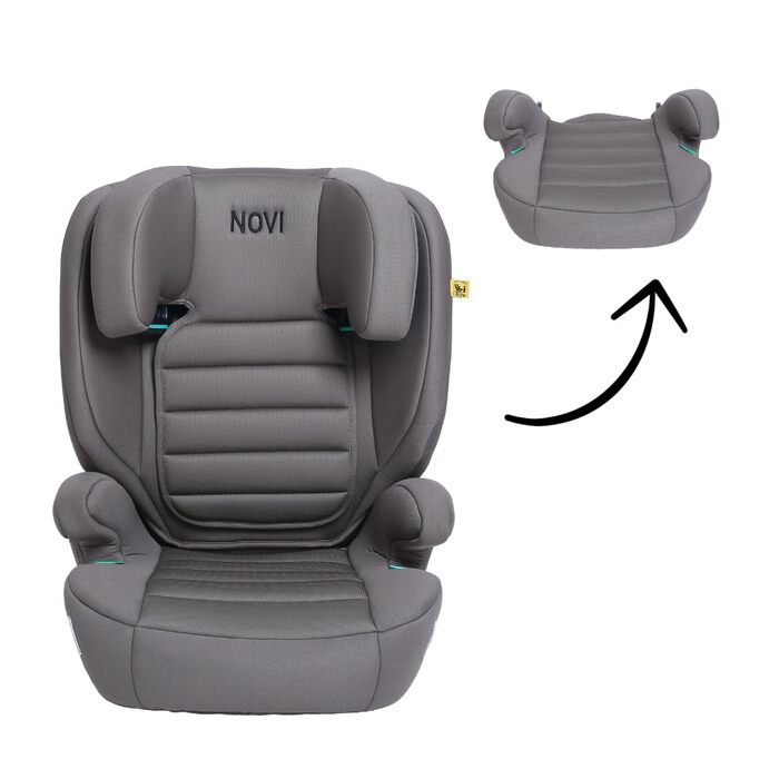 Дитяче автокрісло Novi Baby James Premium i-Size, 3,5-12 років, 100-150 см, регульована підставка, знімна спинка, регульований підголівник, чорне