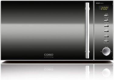 Мікрохвильова піч з грилем Caso MG20 menu 2-in-1, 800 Вт / 1000 Вт, 20 л, 16 програм приготування, нержавіюча сталь