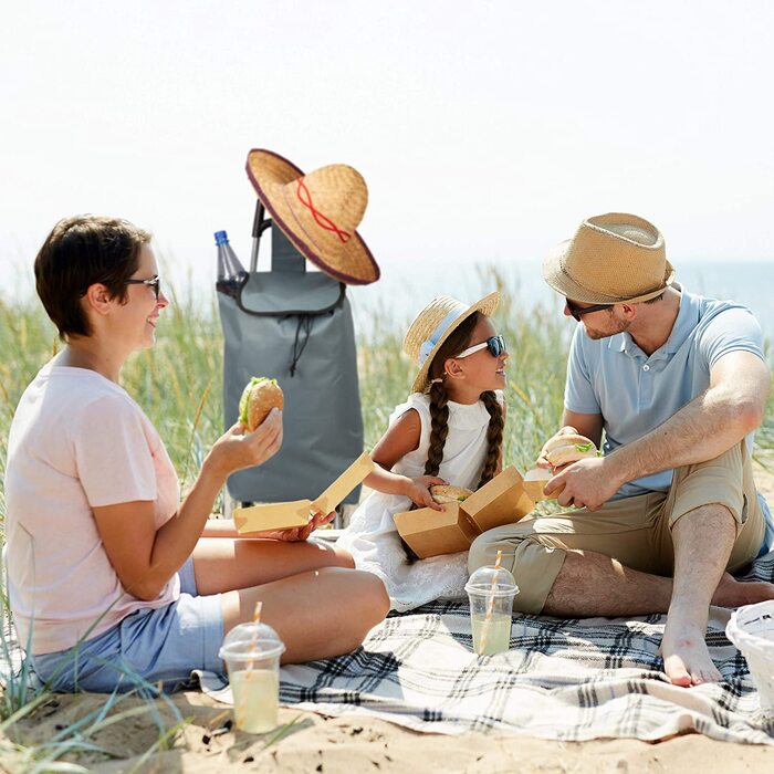 Складаний візок для покупок Relaxdays, знімна сумка 28 л, на колесах, 92,5x42x28 см, чорний
