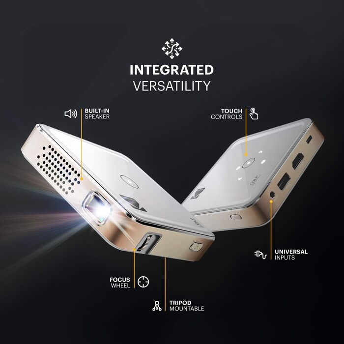 Портативний проєктор Kodak Luma: 1080p HD LED DLP з вбудованим динаміком, HDMI, USB, Micro SD, сумісний з iOS та Android