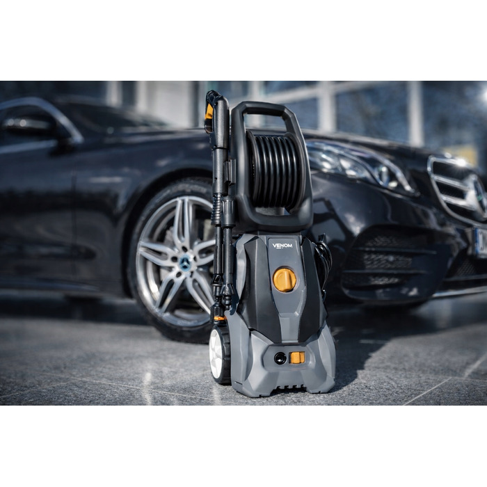 Мийка високого тиску VENOM 1800W, алюмінієвий насос, 140 бар, шланг 5,2 м з котушкою