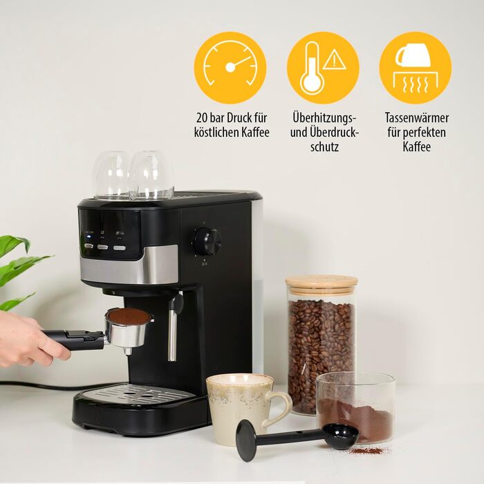 Кавомашина Tristar CM-2278 еспресо, 2 чашки, для капсул Nespresso та меленої кави, підігрів чашок, 20 бар, 1100 Вт
