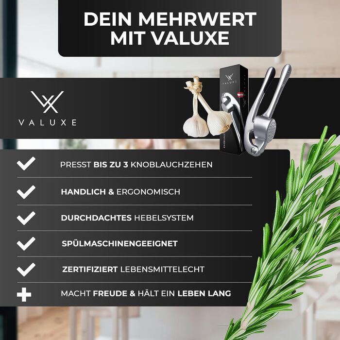 Пресс для часнику VALUXE® професійний, сріблястий, з важільним механізмом, для посудомийної машини