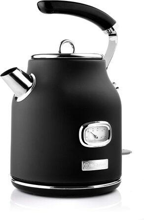Електрочайник Westinghouse Retro 1,7 л, чорний, з терморегулятором, індикатором рівня води, фільтром від накипу та захистом від перегріву