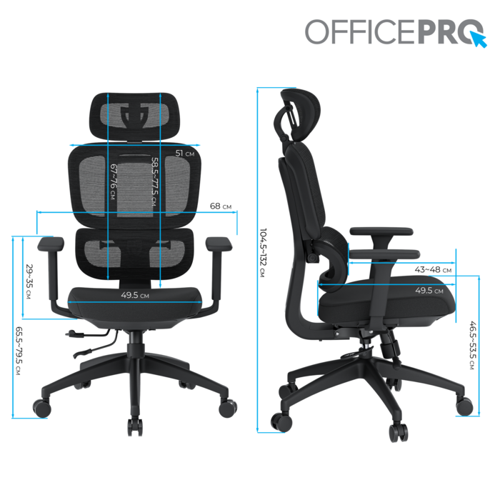 Крісло офісне OfficePro Skyline OC580-B-B-B
