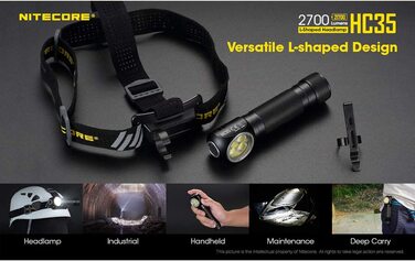 Лобовий ліхтар Nitecore HC35 з акумулятором NL2140HP, 2700 лм, USB зарядка