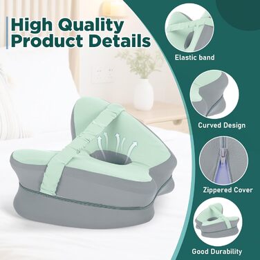 Ортопедична подушка між колін для сну на боці Dioxide з ефектом пам'яті (Memory Foam) для розвантаження спини, стегон та суглобів, м'ятна