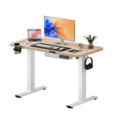 Регульований по висоті стіл SANODESK 180x80 см – стіл для стоячої роботи, витримує до 80 кг, тихий та швидкий, для дому та офісу (Акація)