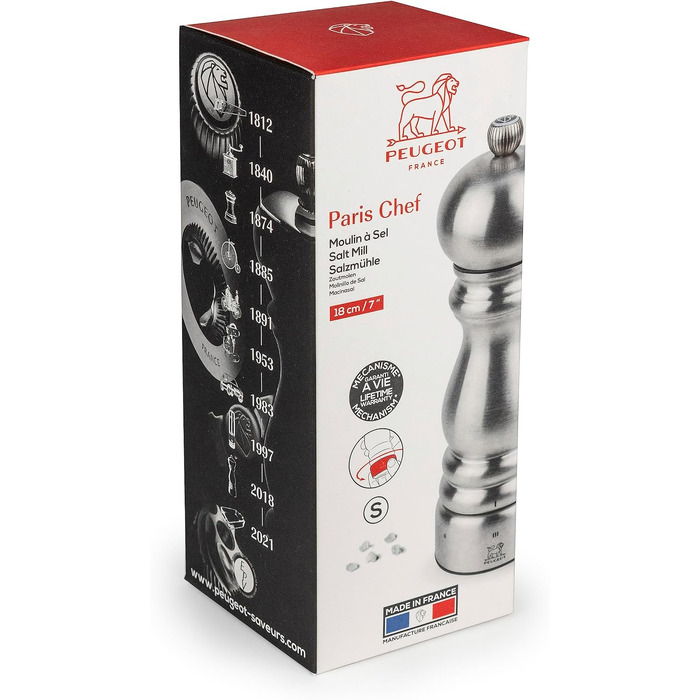 Млинниця для солі Peugeot Paris Chef u'Select 18 см, нержавіюча сталь, 6 рівнів помолу