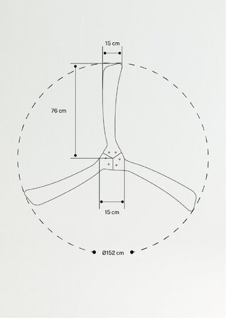 Вентилятор стельовий WINDLARGE XL з пультом, 152 см, 40 Вт, DC-мотор, 6 швидкостей, чорний/темне дерево