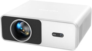 Smart проєктор TOPTRO 4K для домашнього кінотеатру з Dolby Audio, WiFi 6, Bluetooth, автофокусом та корекцією трапеції. Підтримка Netflix, HDR10, FHD 1080P, 1000 ANSI люмен, білий