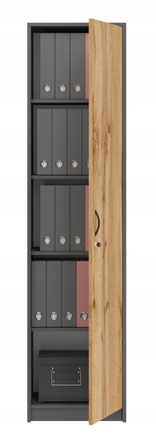 Стелаж SaraMeble 44,5 x 180 x 35 см, антрацит, дуб вотан, графіт