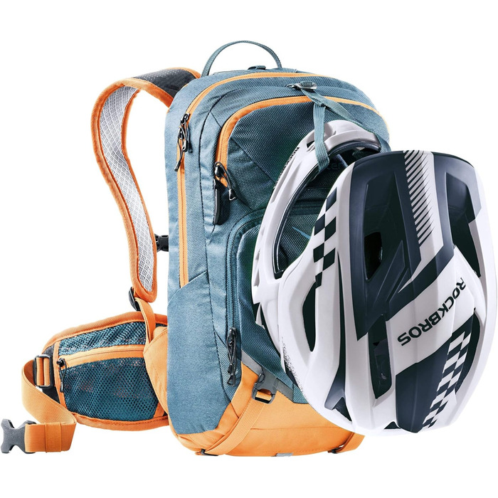 Дитячий велосипедний рюкзак Deuter Attack 8 JR з протектором, 8 л, Arctic-Mandarine