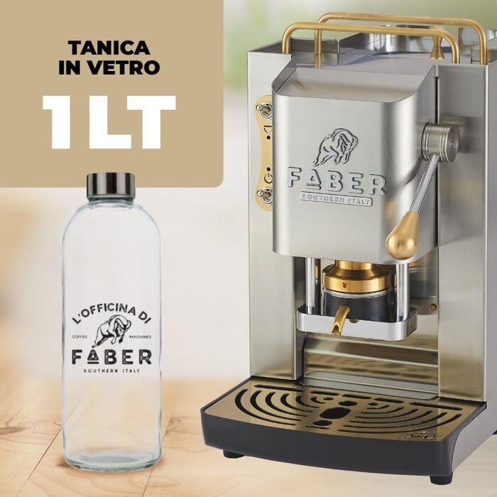 Кавомашина Faber Deluxe 3.0 для ESE 44мм, нержавіюча сталь, 1л, з електроклапаном та регульованим пресом