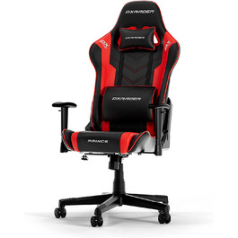 Ігрове крісло DXRacer PRINCE L, чорний та червоний, оригінальна модель, PVC шкіра