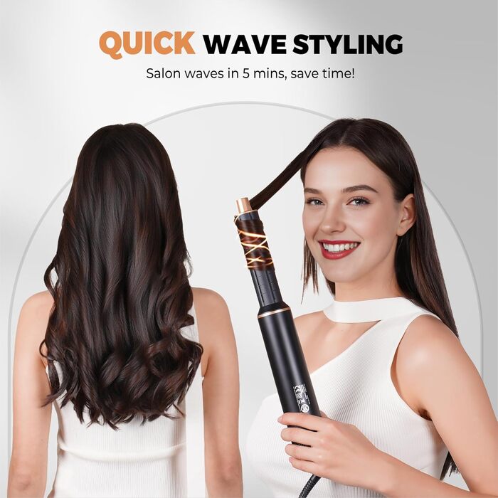 Airstyler 5 в 1: Фен-щітка, плойка, гаряче повітря для укладки волосся Schwarz/Gold