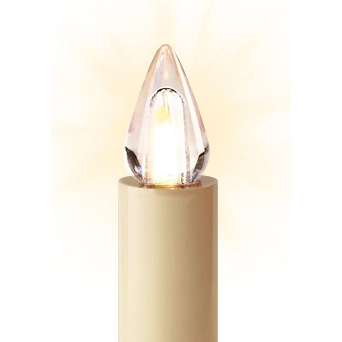LED-свічки для ялинки Lumix SuperLight Flame Mini Elfenbein, 9 см, тепле біле світло, без пульта, таймер 4 години, розширений набір 6 шт.