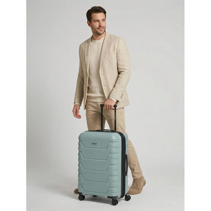 Валіза Smartbox Koffer M розширена 66 см, місткість 71–80 л, легкий дорожній тролей на 4 колесах з поліпропілену, TSA замок, м'ятний колір (Edition 01)