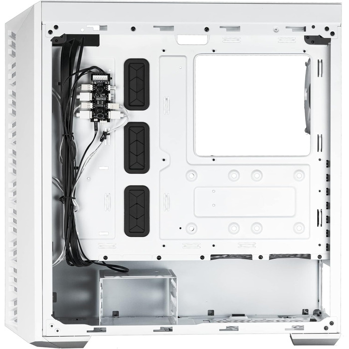 Корпус для ПК Cooler Master MasterBox 520 Mesh, Mid-Tower ATX, 3 встановлені вентилятори, кілька варіантів охолодження, сітчаста передня панель, бічна панель із загартованого скла, ARGB-контролер, білий