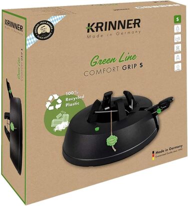 Підставка для ялинки KRINNER Green Line Comfort Grip S, з педаллю, рециклінг, 3 л бак для води, для дерев висотою до 2,3 м, чорна, вироблено в Німеччині