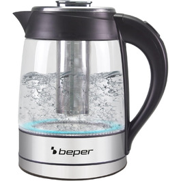 Електрочайник Beper BB.103, 1.8 л, чорний, скло