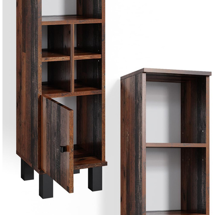 Висока шафа Vicco Fynn, дуб рустикальний, 30x130,6 см, з малою дверцятами