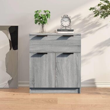 Комод шафа vidaXL для вітальні та коридору, сірий/дуб сонома, 60x30x70 см, ДСП