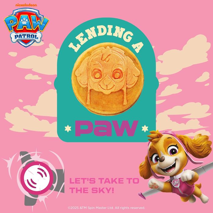 Міні-вафельниця Paw Patrol Щенячий патруль з пластиною Скай (Skye), рожева, Ø 10см — ідеальний подарунок для дітей