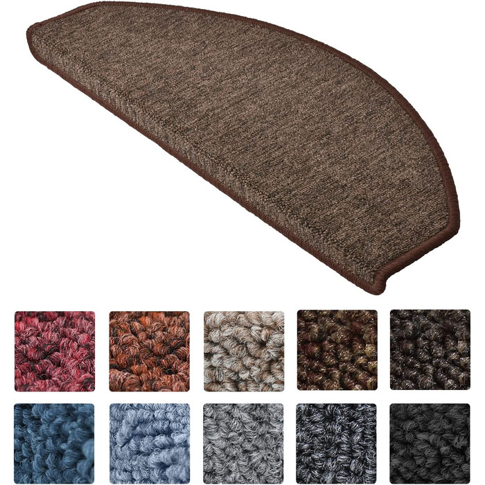 Комплект XXL килимків для сходів Beautissu ProStair, 15 шт., 65x28 см, самоклеючі, протиковзкі, коричневі килимки для сходинок, захисні накладки для стандартних сходів