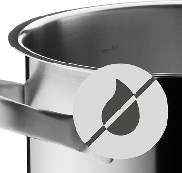 Каструля WMF Gourmet Plus 16 см без кришки, 1,4 л, з нержавіючої сталі Cromargan, з мітками об'єму