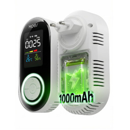 Детектор чадного газу (CO) MOES для розетки, 3-в-1, акумулятор 1000mAh, білий