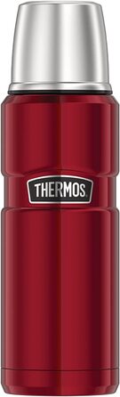 Термос Thermos Stainless King 470 мл, нержавіюча сталь, кранбері, без ручки, тримає тепло 12 годин, холод 24 години, BPA-Free, з кришкою-дозатором