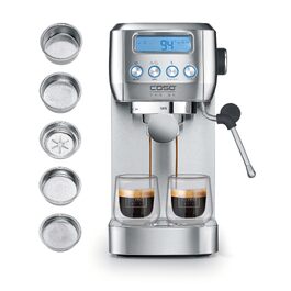 Кавомашина еспресо CASO EspressoGourmet Crema: професійна кавоварка з піною для молока, нержавіюча сталь, 20 бар, ULKA-помпа, для кави в зернах та ESE-падів