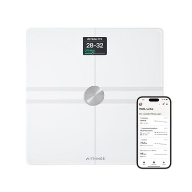 Розумні ваги WITHINGS Body Comp з Wi-Fi та Bluetooth, повний аналіз складу тіла: жир, м'язова маса, кісткова щільність, вісцеральний жир, білі