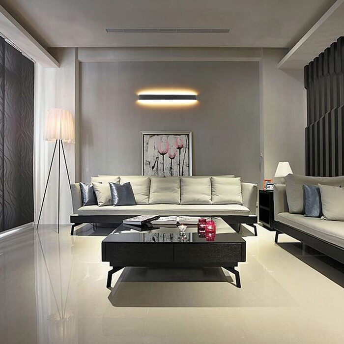 Світлодіодний настінний світильник Klighten 30W, 91 см, 3000 Лм, сучасна двостороння LED бра для спальні, вітальні, коридору, тепле біле світло 3000K, чорний