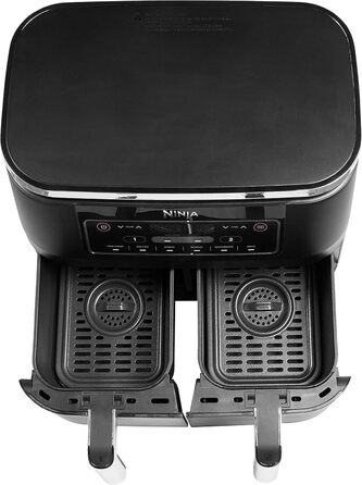 Аерофритюрниця Ninja Foodi Dual Zone 7,6 л, 2 кошики, цифрова, антипригарне покриття, 6-в-1, для 4-6 порцій, чорна (AF300EU)